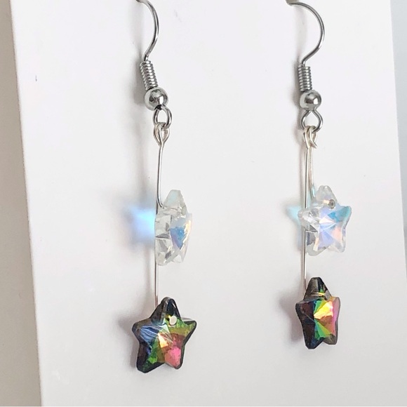 New Handmade Glass Crystal Dangle Drop Shooting Star Earrings Unique Gifts Party - Picture 4 of 6